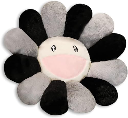 Smile Flower Pillow — Grey
