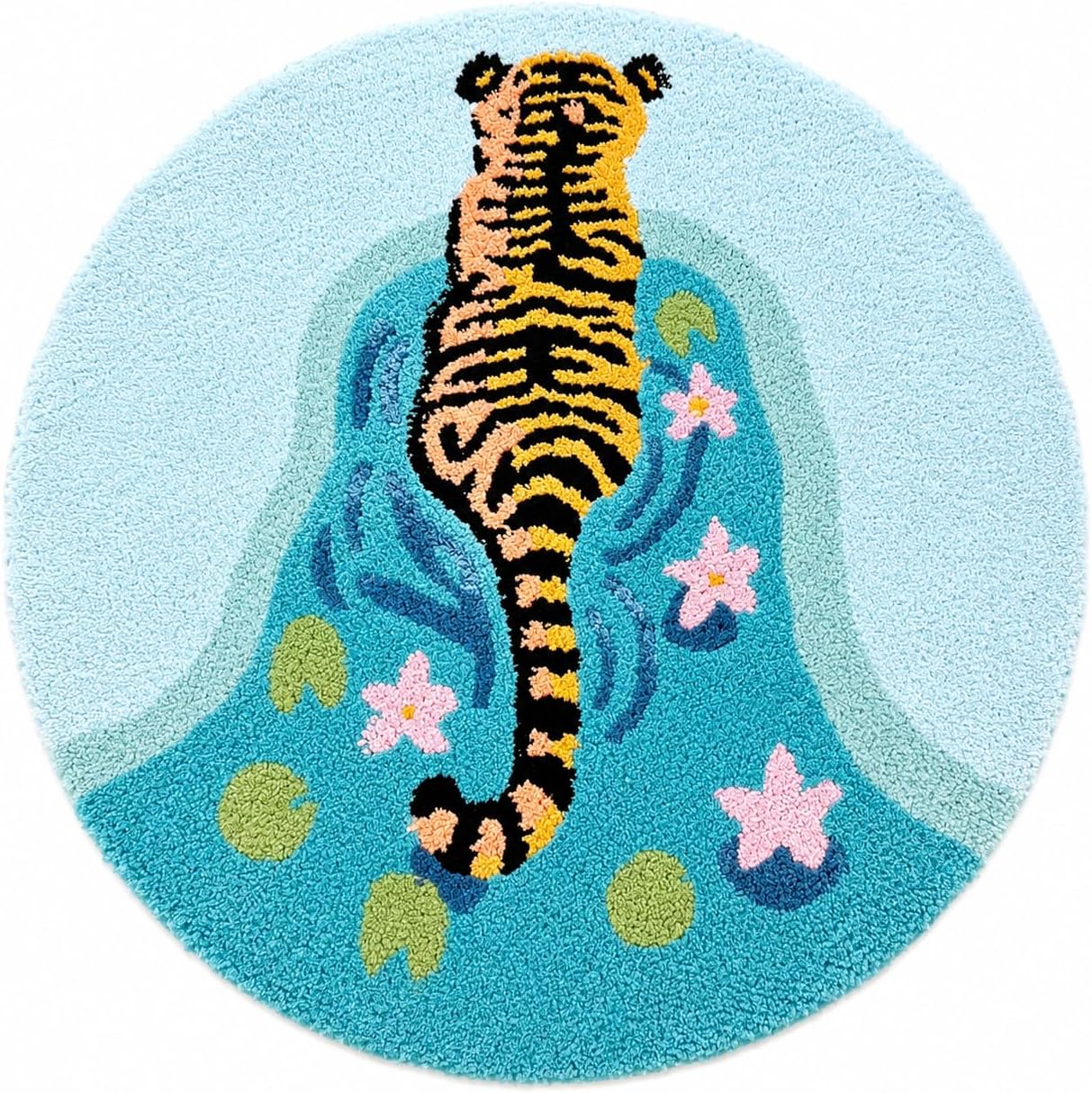 Round Tiger Rug